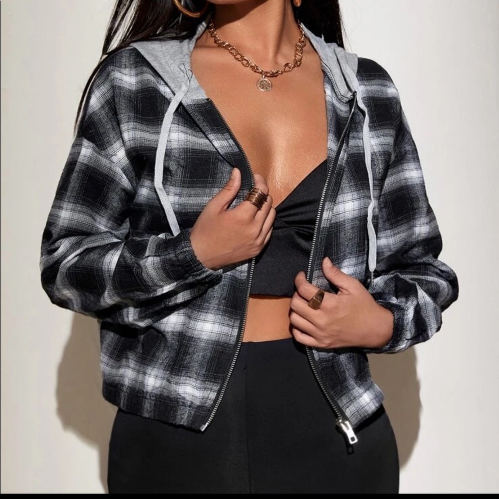 Headed plaid jacket
